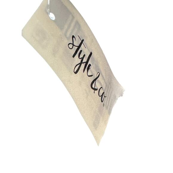 Style&Co Navy Blue Lace Trim Long Sleeve Lightweight Gauzy Tunic Top XS NEW - Picture 5 of 7